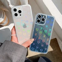 for iphone 13 pro max case laser heart transparent back cover for iphone 11 12 pro xs max 12mini xr xs x 7 8 plus se 2020 cases