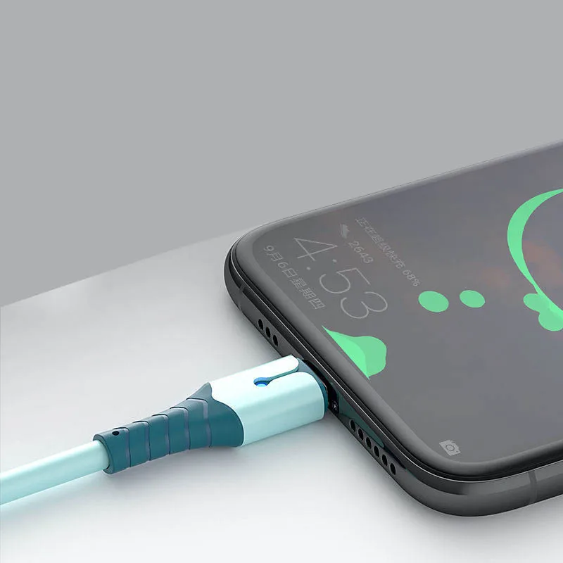

USB-кабель для быстрой зарядки и передачи данных с подсветкой, 2 м, 100 шт.