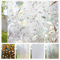 3d tulip rainbow window film privacy protection static self adhesive clings for home stained glass stickers heat control decals