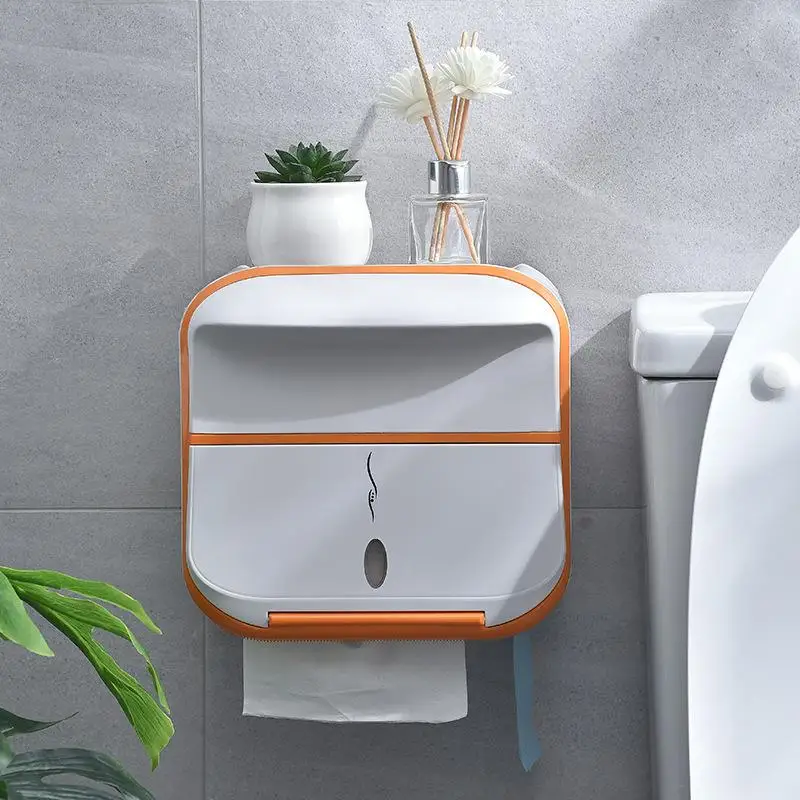 

Nordic Style Creative Pumping Box Free Perforation Toilet Dry And Wet Paper Roll Paper Waterproof Box Wall Mounted Tissue Box