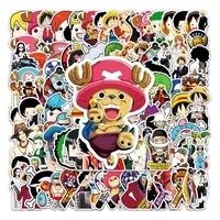 103050106pcs anime one piece stickers chopper luffy cartoon decals graffiti phone case laptop helmet fun stickers kids gift