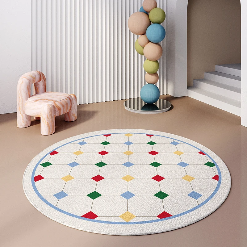 

Colorful Checkerboard Carpets for Living Room Creative Trend Cloakroom Rug Nordic Soft Rugs for Bedroom Large Area Lounge Carpet