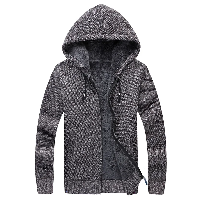 

2022 Male Winter Coat With A Hood, Thick Velvet Cardigan, Sweater Vest, Winter Cardigan
