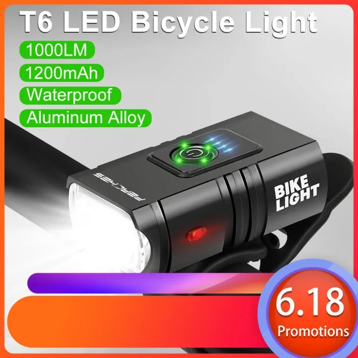 T6 LED Bicycle Light Front USB Rechargeable MTB Mountain Bicycle Lamp 1000LM Bike Headlight Cycling Flashlight Bike Accessories