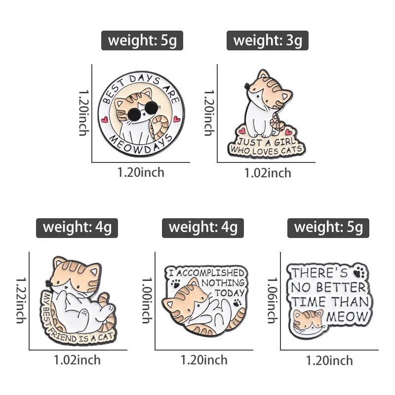 Лучшие дни эмалированные заколки Meowdays просто девушка которая любит раньше