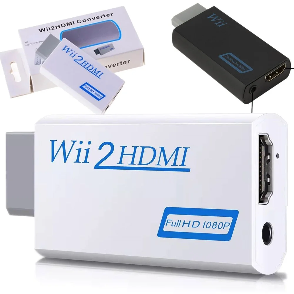 

100pcs/lot for Wii to HDMI-Compatible Adapter Converter Support Full HD 720P 1080P 3.5mm Audio Wii2HDMI Adapter for HDTV