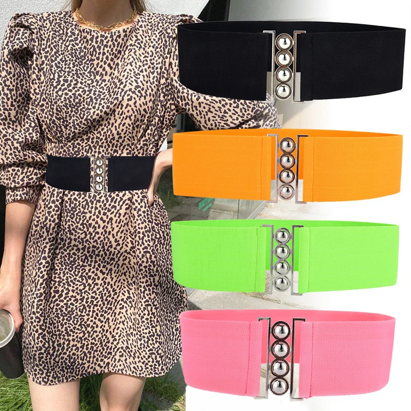 

Retro Elastic Belt for Women Luxury Brand Designer Corset Waist Strap Female Skirt Coat Dress Decorative Girdle
