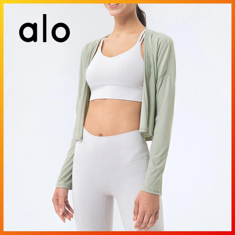 

ALO Yoga Summer New Women's Long-sleeve Shirt Five-color Breathable Fashion Thin Shirt coat Casual Sports Running Cycling Gym