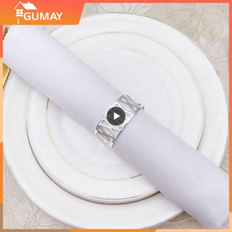 

Napkin Ring Holders Zinc Alloy Durable Napkin Buckle Reusable Multipurpose High Quality Napkin Button Napkin Ring Support