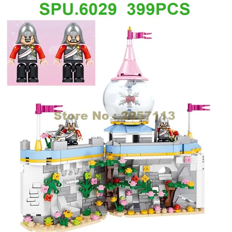 Ql1177 399 шт. девочка принцесса виндзорский замок 3 куклы строительные блоки игрушка
