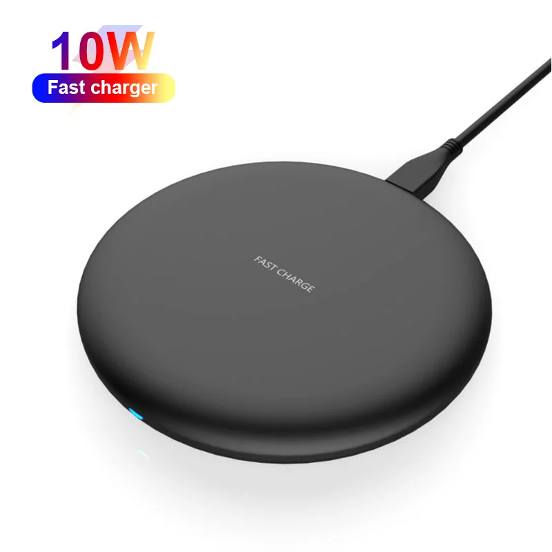 

10 Вт Qi Беспроводное быстрое зарядное устройство для iPhone 12 11 Pro 8 X XR XS Max 10 Вт Беспроводная зарядка для Samsung Note10 S10 S9 S8 зарядное устройство 021