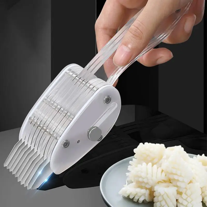 

Squid Cutting Knife Adjustable Depth Flower Knife Changing Knife Multi-function Vegetable Cutter Kitchen Gadget Seafood Tool