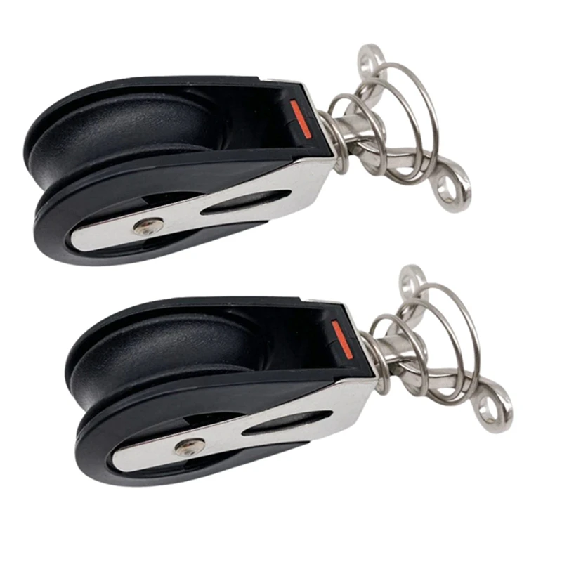 Stainless Steel Nylon Pulley Block Sailing Boat Loading Single Kayak Lifting Swivel Bearing Sheave