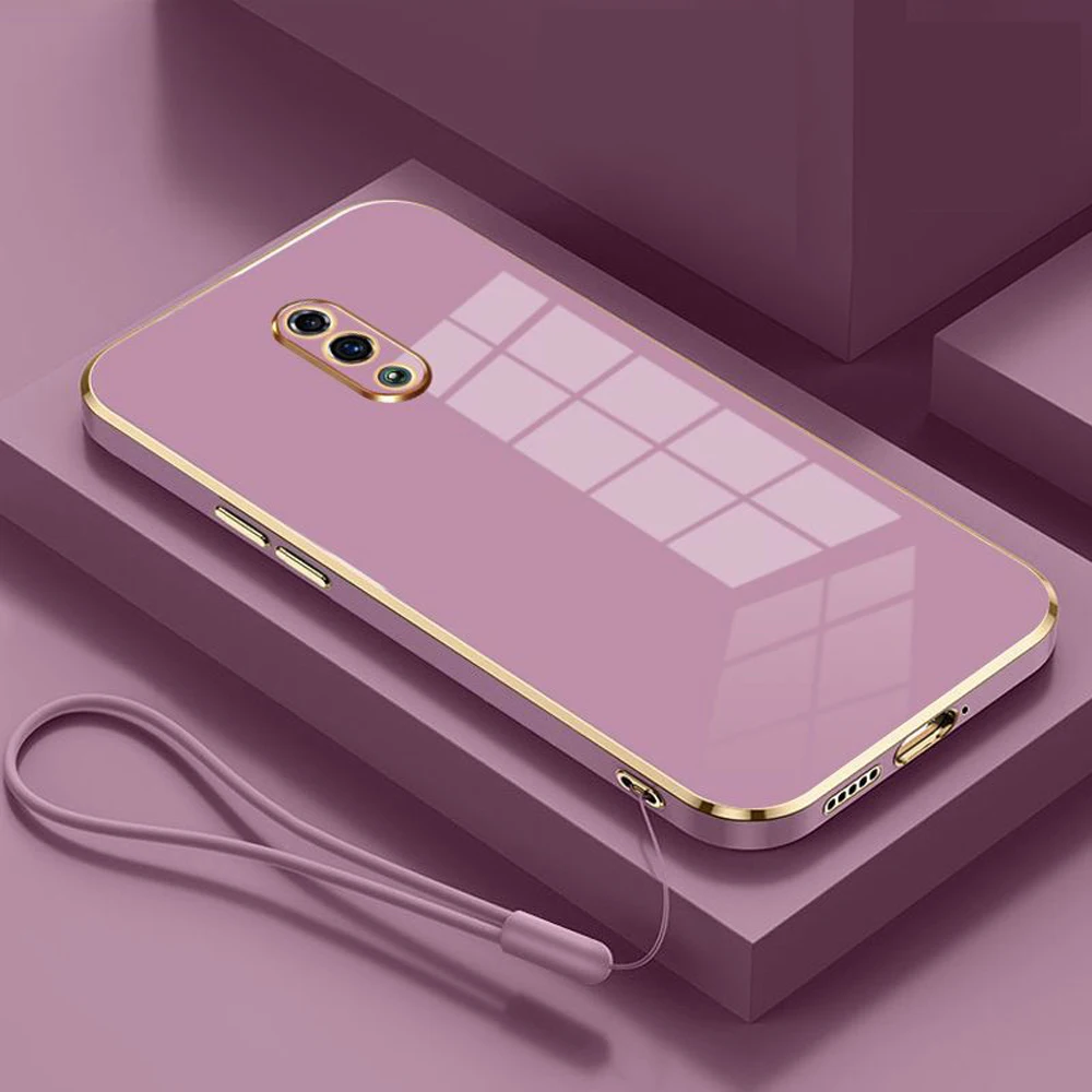 Роскошная задняя крышка из силикона с квадратным покрытием для Oppo Reno чехол PCAM00 PCAT00 CPH1917