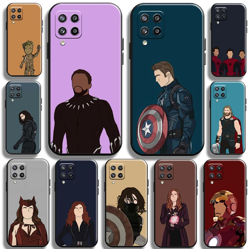 

Marvel Avengers Cartoon Comics Phone Case for Samsung Galaxy M12 Black TPU Cases Carcasa Shockproof funda Liquid Silicon Coque