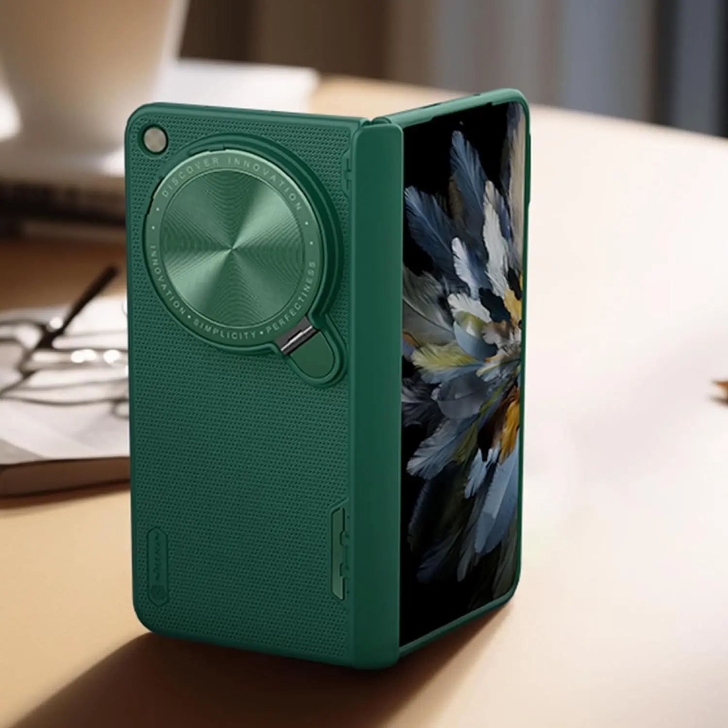 Открытый чехол для OnePlus с крышкой камеры [Защита шарниров] [Металлическая