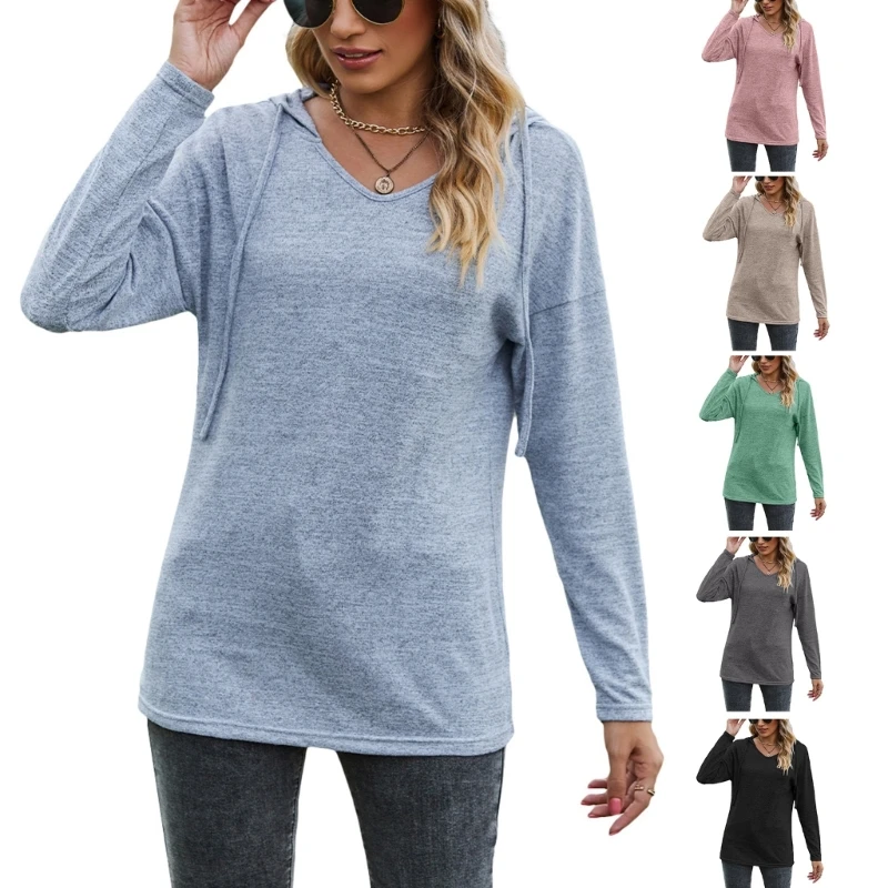 

Women's Pullover Hoodies Top Drawstring Long Sleeve Sweatshirts T Shirt Tunics