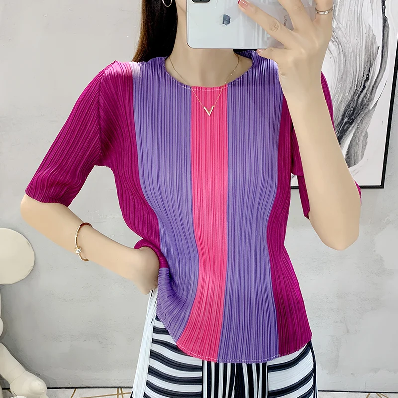 Женская футболка Sanzhai Новинка лета 2024 Приталенный топ в гонконгском стиле с