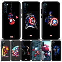 marvel phone case for redmi 6 6a 7 7a note 7 8 8a 8t 9 9s pro 4g 9t case soft silicone cover cartoon marvel heroes