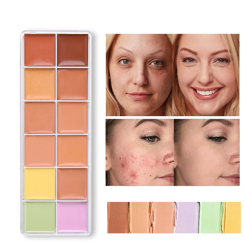 

Private label Makeup 12 color concealer contour palette natural moisturizing lasting conceal repair foundation cream 42g