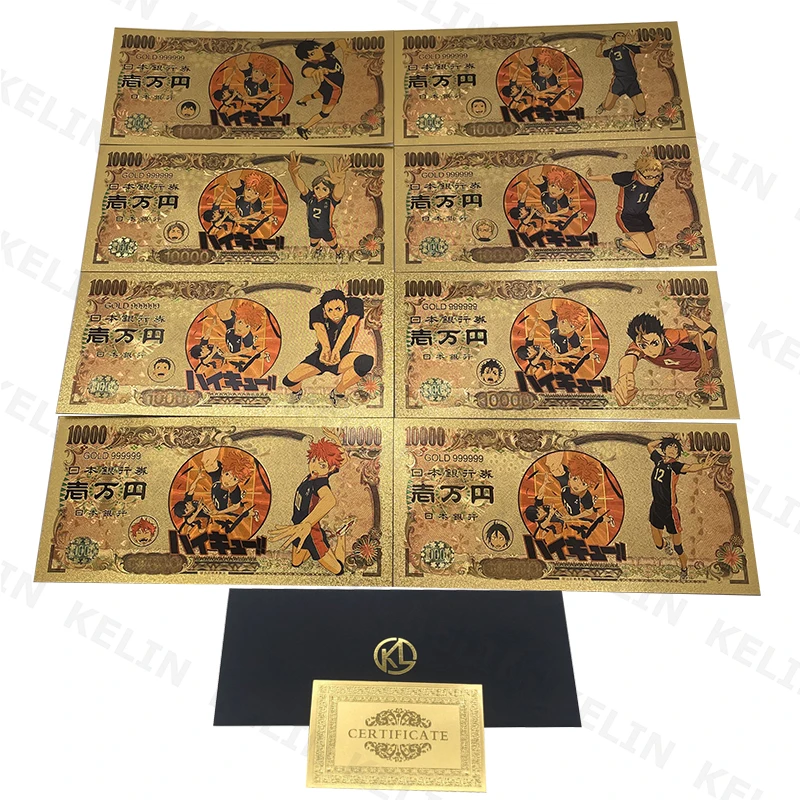 

Kelin We Have More Manga Haikyuu volleyball Boys Japanese Classic Anime 10000 Yen Gold Banknote for Childhood Memory Collection