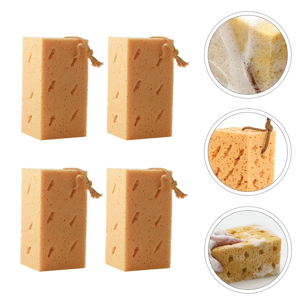 

4pcs Car Wash Sponges Kitchen Cleaning Sponges Scrubber Car Wax Detailing Brush