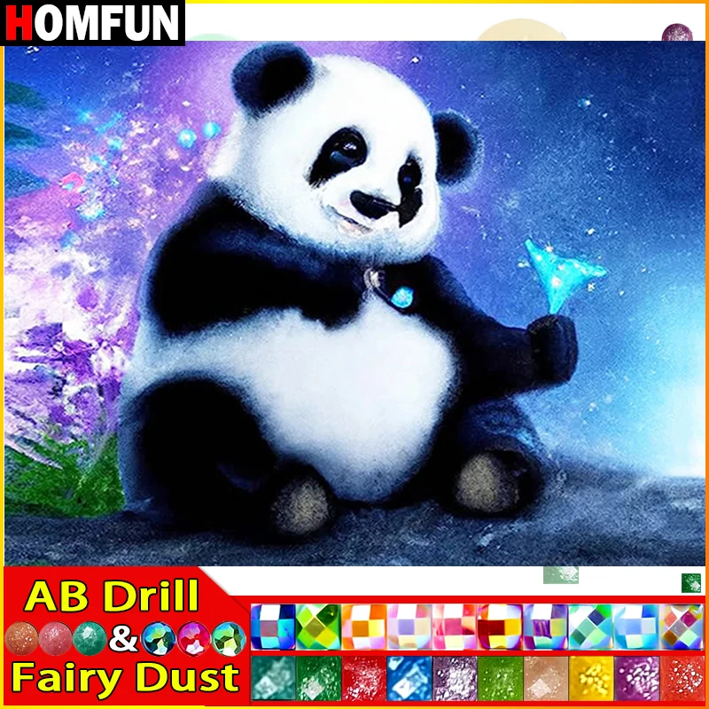Картина HOMFUN панда 5D сделай сам алмазная вышивка квадратная/круглая картина с