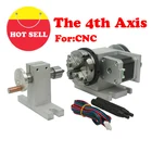 4-х кулачковый патрон 65 мм, ротационный 4-осевой и задний корпус с 42 шаговым двигателем для маршрутизатора с ЧПУ 3040 6040