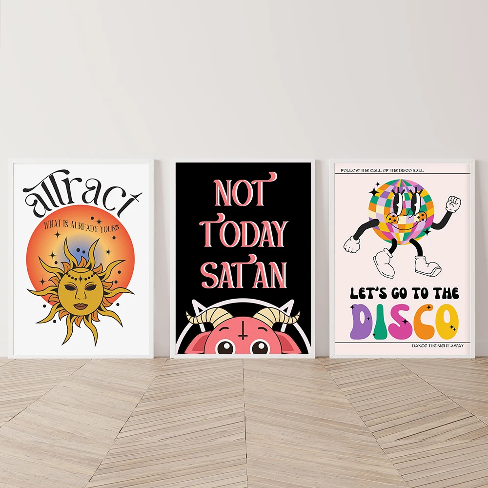 

Feminist Fashion Art Canvas Painitng Print Sassy Quote Colourful Quirky Home Wall Poster Retro Sun Picture Room Home Decor