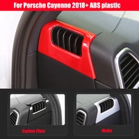 for porsche cayenne 2018 2022 abs carbon fiber car front conditioner air outlet decoration frame panel cover trim accessories