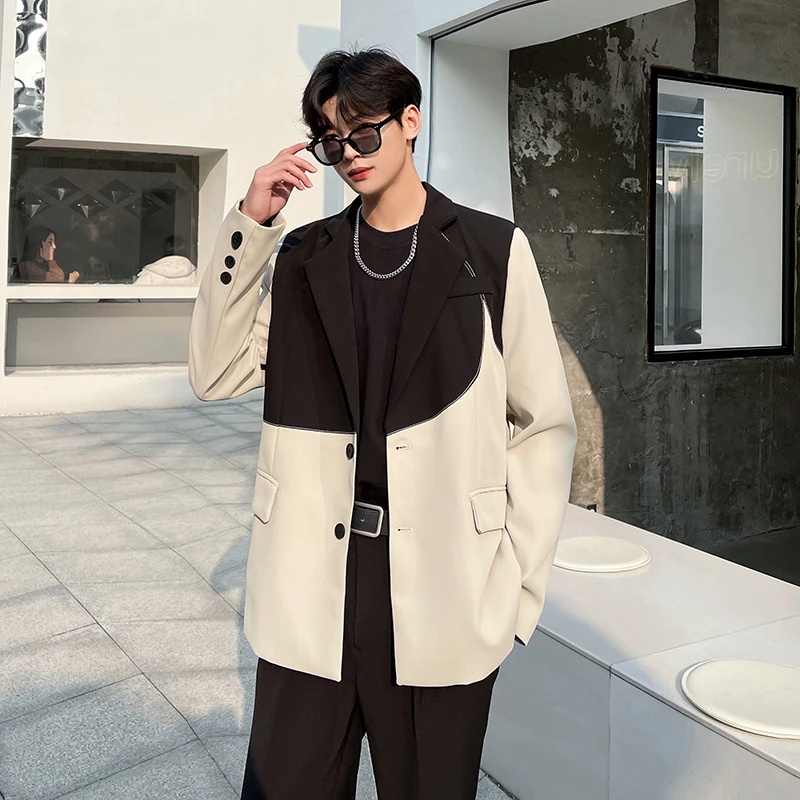 

2022 New Arrivals Spring Men Fashion Korea Handsome Trend Blazers Male Casual Loose Suit Tops Jacket Streetwear Clothing H24