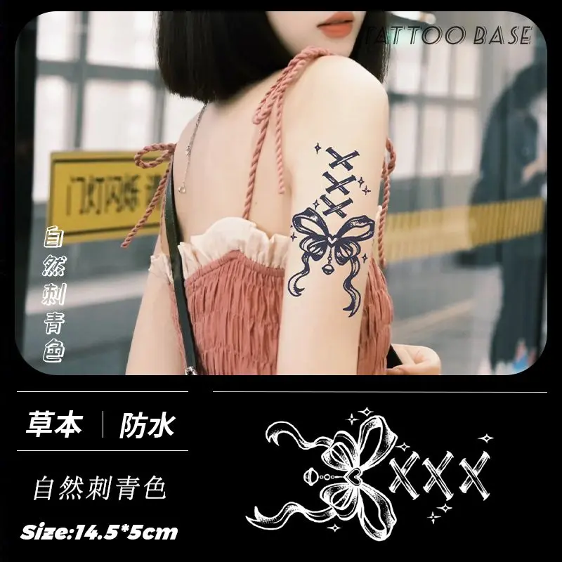 

Травяные банты, бабочки, тату-наклейки для женщин, сексуальное искусство на руку, Временные татуировки, стойкие водонепроницаемые наклейки-имитации татуировок в стиле панк