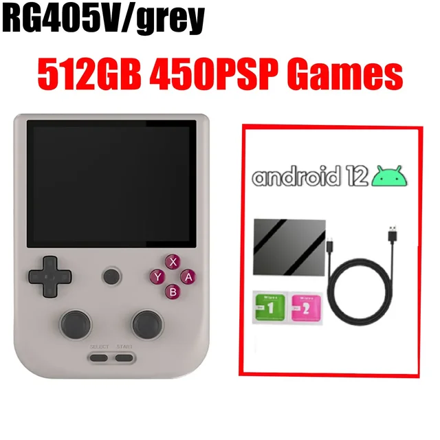Портативная Игровая Консоль ANBERNIC RG405V Ps2 T618 4 Дюйма IPS.