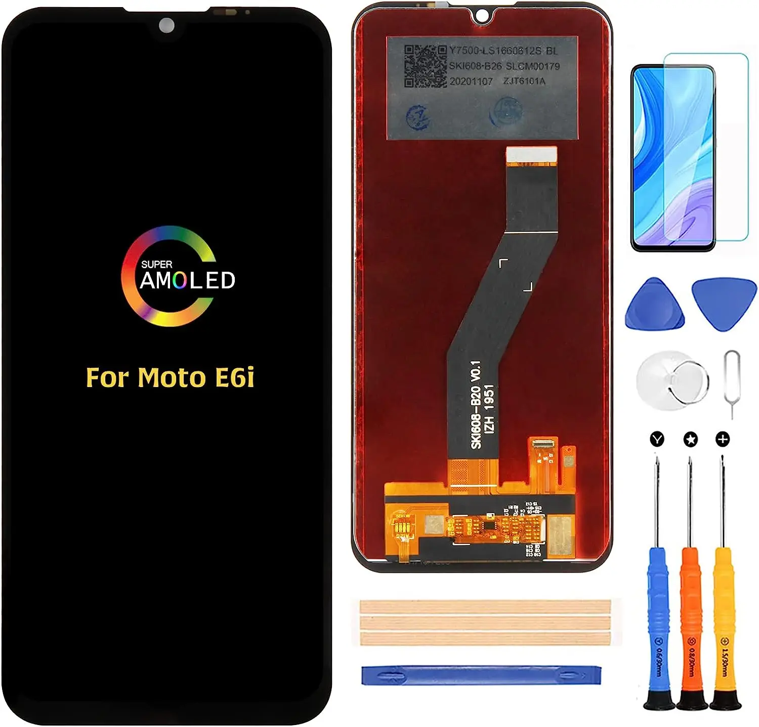 

Motorola Moto E6i XT2053-5 LCD Display Touch Digitizer Screen Replacement Full Assembly Repair Kits with Tools