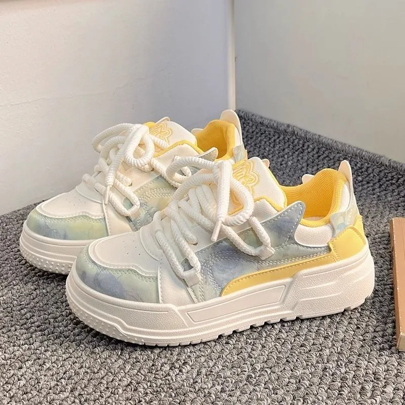 Новинка 2024 милая повседневная женская обувь на плоской подошве для студенток