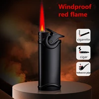 red flame butane windproof lighter creative personality metal torch cigarette lighter cool lighter cigar lighter torch jet gas