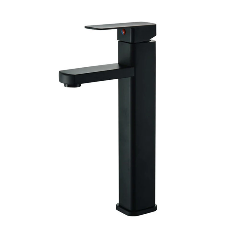 

Stainless Steel Hot And Cold Faucet Bathroom Sink Water Tap Basin Mixer Hot And Cold Tap Deck Mounted Chrome Square Lever Faucet