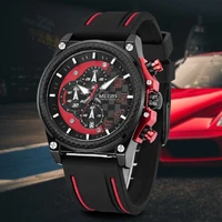 top brand luxury men watch sports army clock multi function chronograph silicone strap quartz male wristwatch relogio masculino