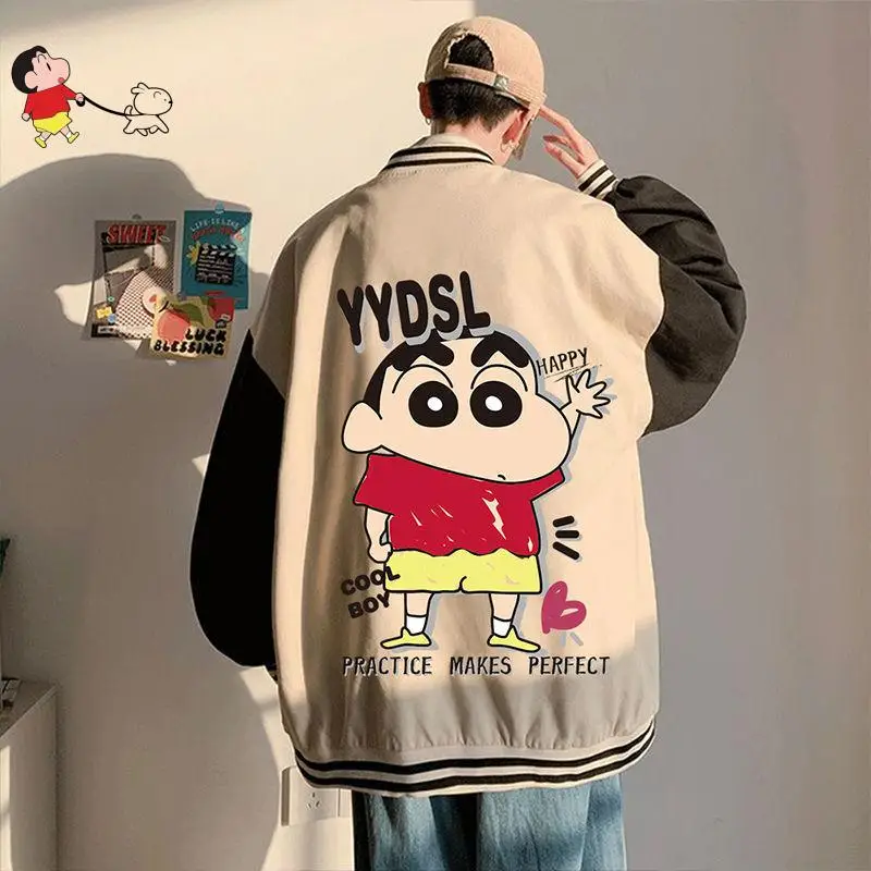 

Kawaii Crayon Shin-Chan Plushie Cartoon Cute Dolls Hoodless Baseball Jacket Coat Anime Plush Toys for Girl Birthday Gift