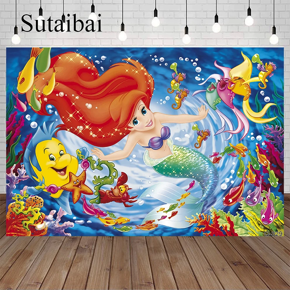 

Photography Under Sea Little Mermaid Castle Backdrop Ocean Bubble Birthday Party Photo Studio Booth Background Newborn Banner