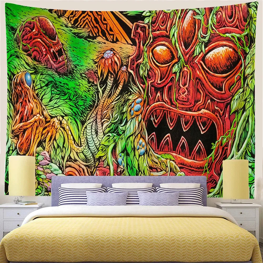 

Psychedelic Shrooms Tapestry Colorful Abstract Trippy Tapestry Wall Hanging Tapestries for Home Dorm Fantasy Decor