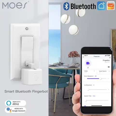 Moes Tuya Bluetooth Fingerbot Кнопка Толкатель палец робот Приложение Smart Life автоматический переключатель Голосовое управление Alexa Google Assistant