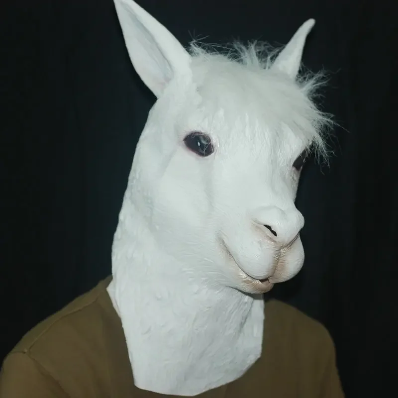 Косплей Альпака Латексная Маска С Капюшоном Анфас Милые Животные Коза Овеца