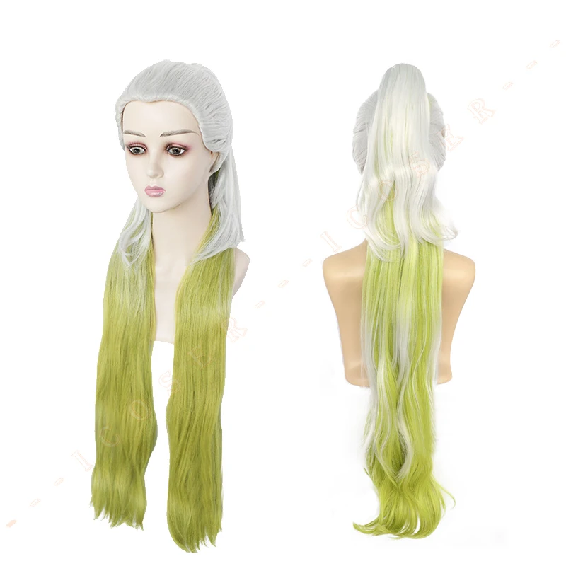 Парик для косплея по мотивам аниме рассекающий демонов головной убор с зелеными