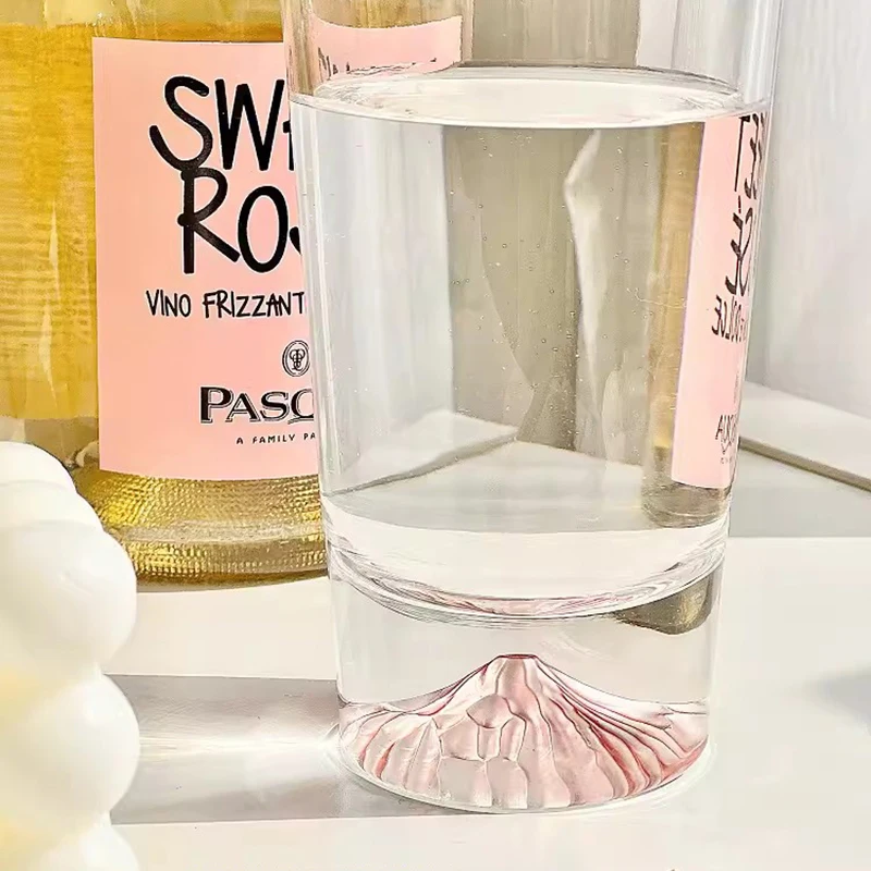 Красивые стеклянные чашки Fuji 250/350 мл необычная стеклянная чашка для чая холодный