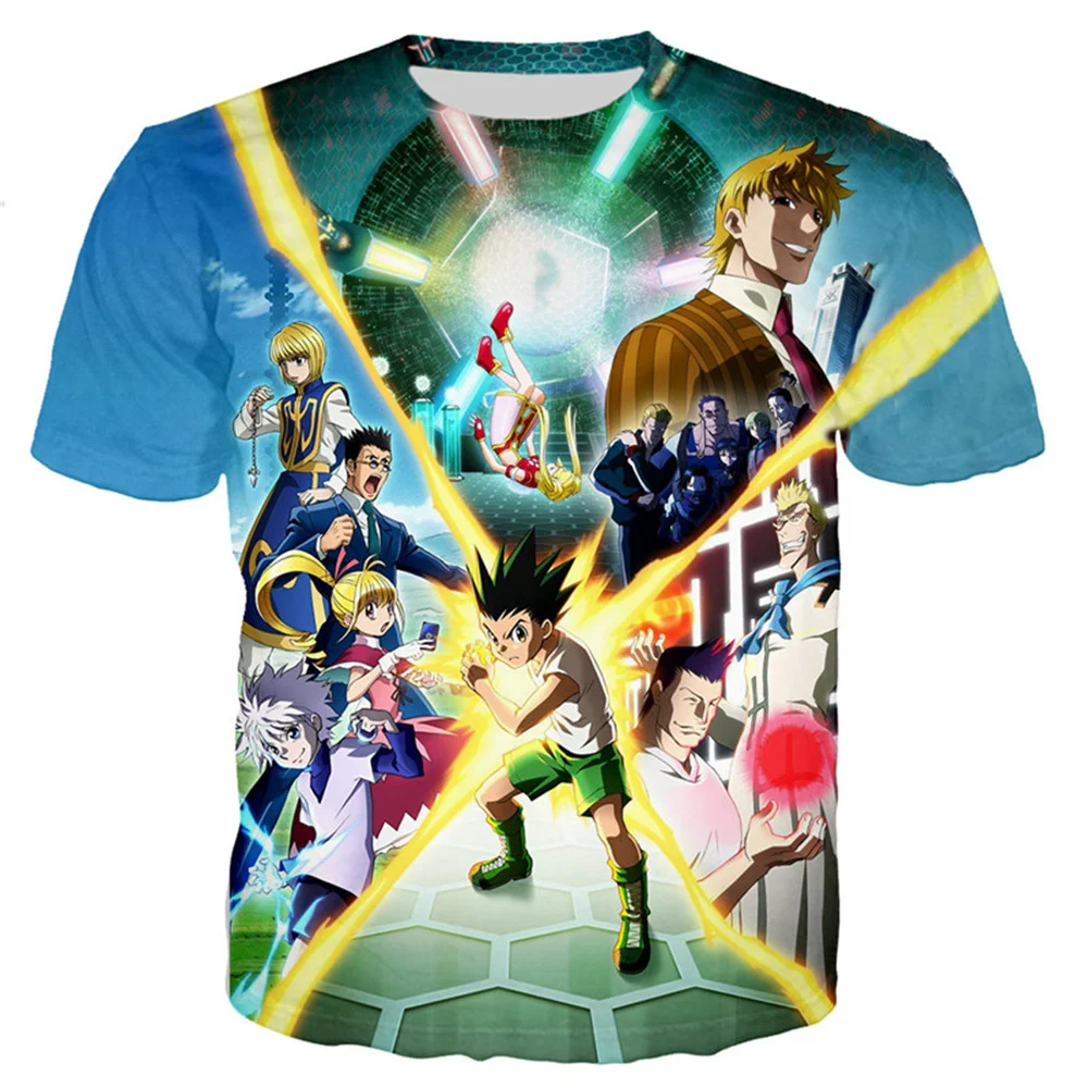 

Hunter X Hunter Anime T-Shirts Camisetas Manga T Shirt For Men Tops Clothes Ropa Hombre Streetwear Tee Camisa Masculina Verano
