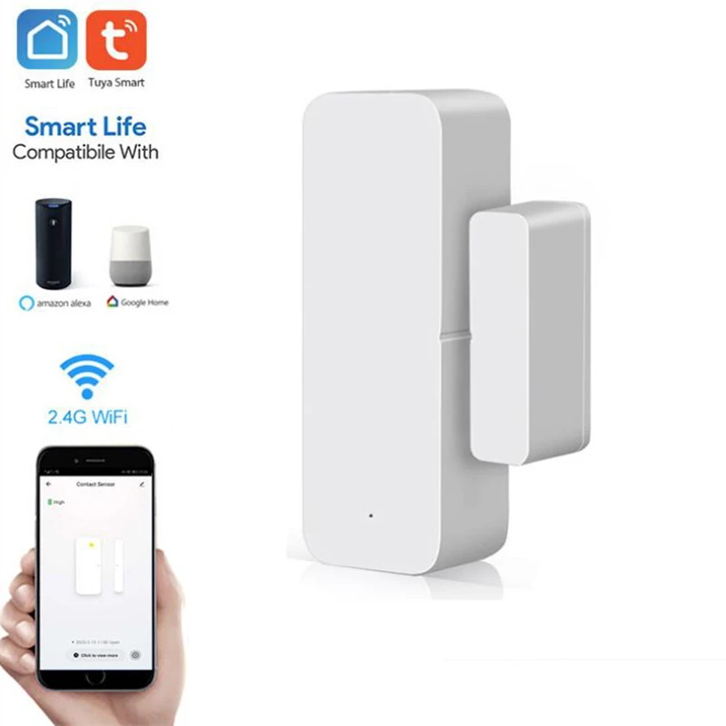 

Tuya Smart WiFi Door Sensor Door Open /Closed Detectors Magnetic switch Window sensor home Work with Alexa Google Home