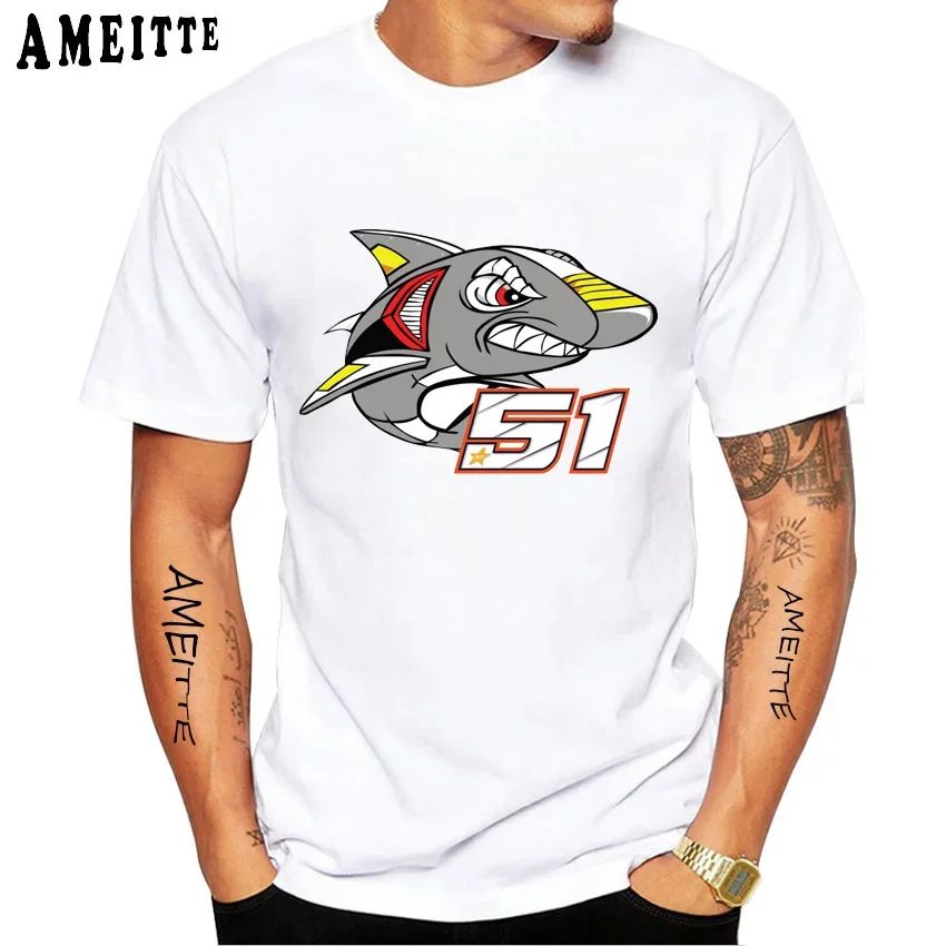 Футболка мужская спортивная с коротким рукавом и принтом Акула