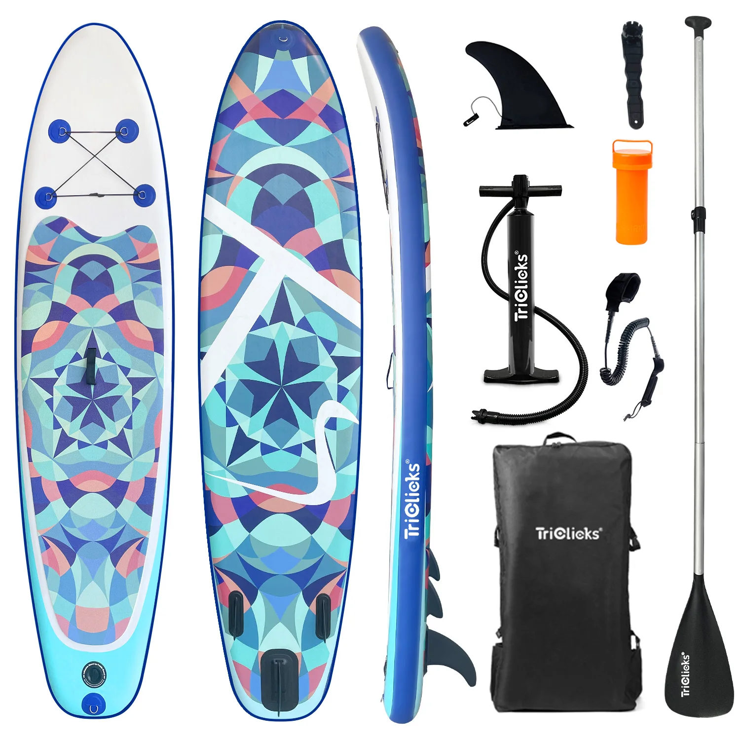 

New Fashion 10ft SUP Surfboard Double Layer Inflatable Stand Up Paddle Board With Carry Backpack Oar Pump Leash Fin Acessories