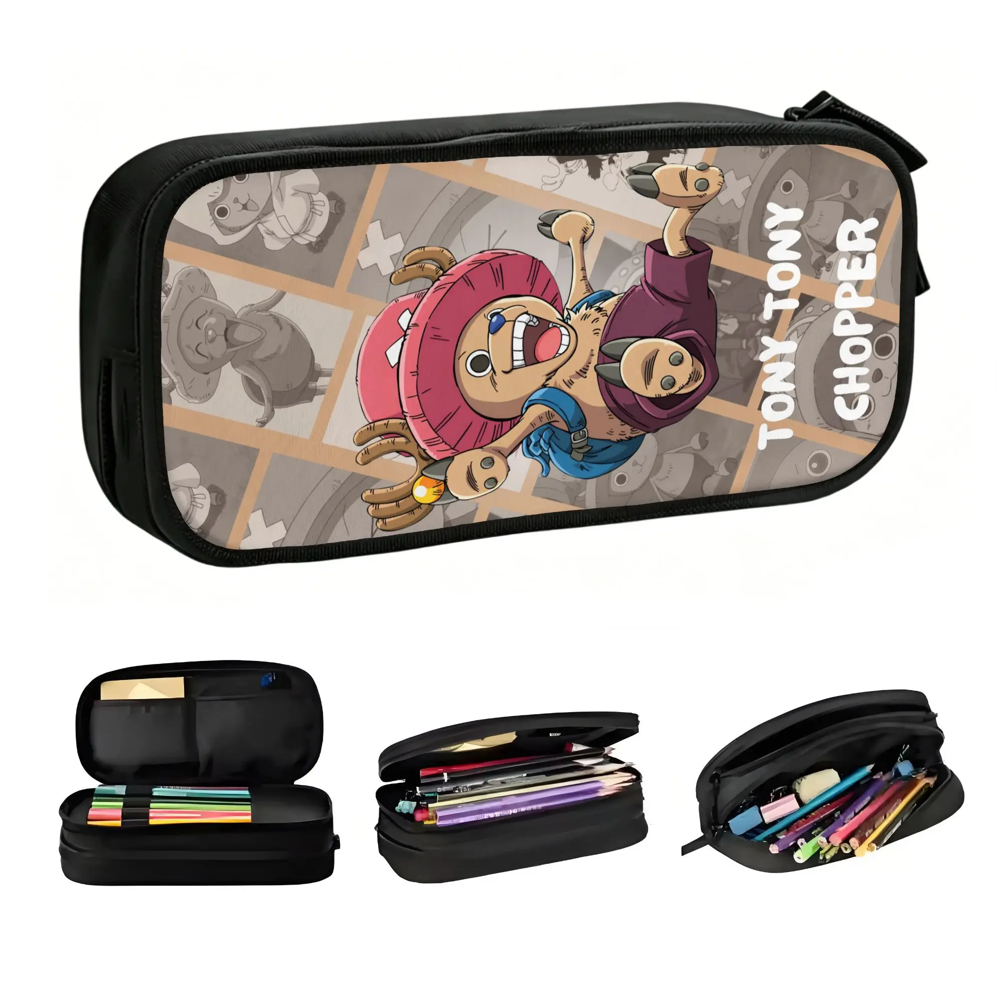 Фото Индивидуальные пеналы-коробки Tony's Choppers (один предмет) для девочек и мальчиков, большая вместимость, с мультяшным оленем, школьные принадлежности №2